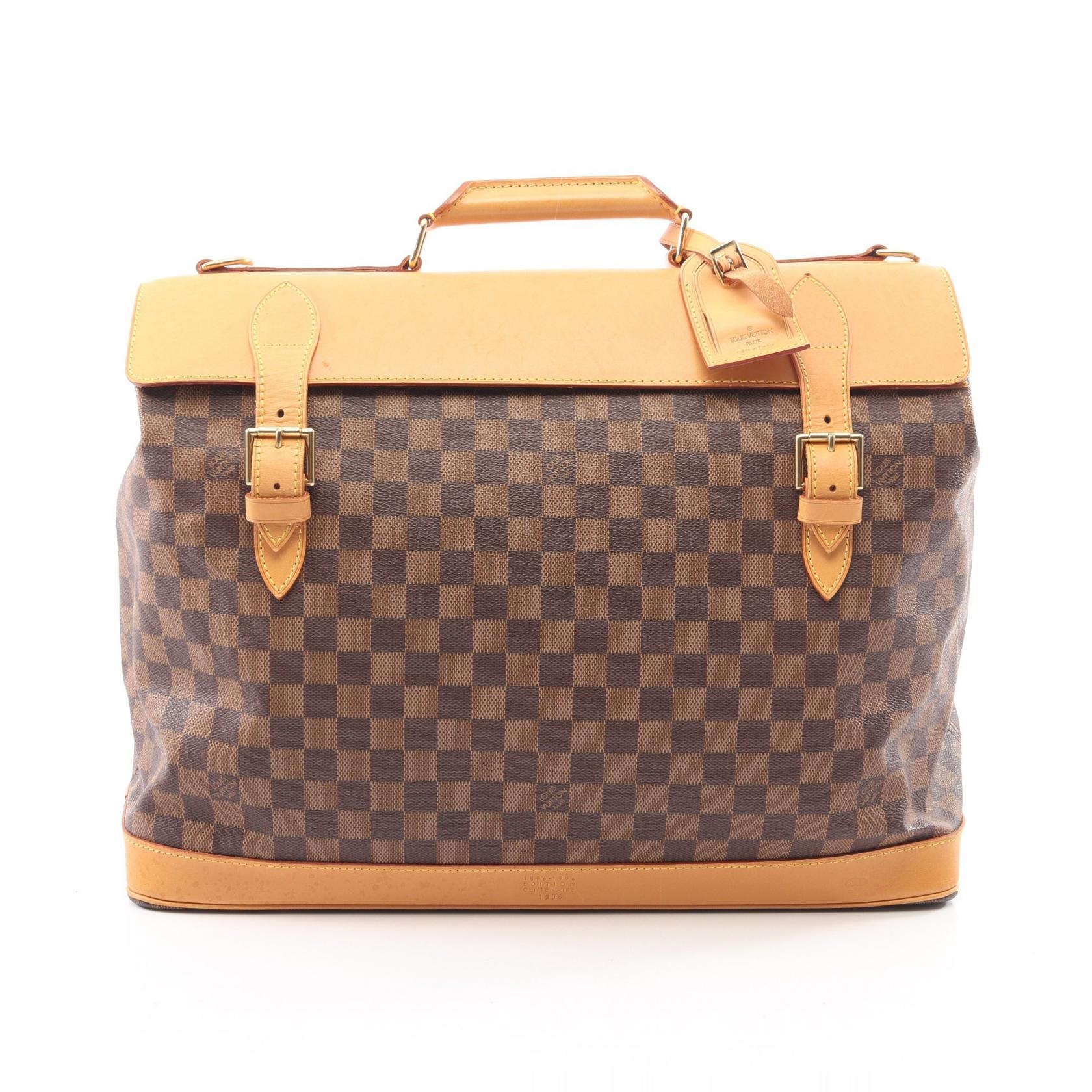 ルイ・ヴィトン LOUIS VUITTON クリッパー 100年記念 ボストンバッグ バッグ PVCコーティングキャンバス レザー ダミエ エベヌ メンズ レディース ブラウン系 M99039 【中古】