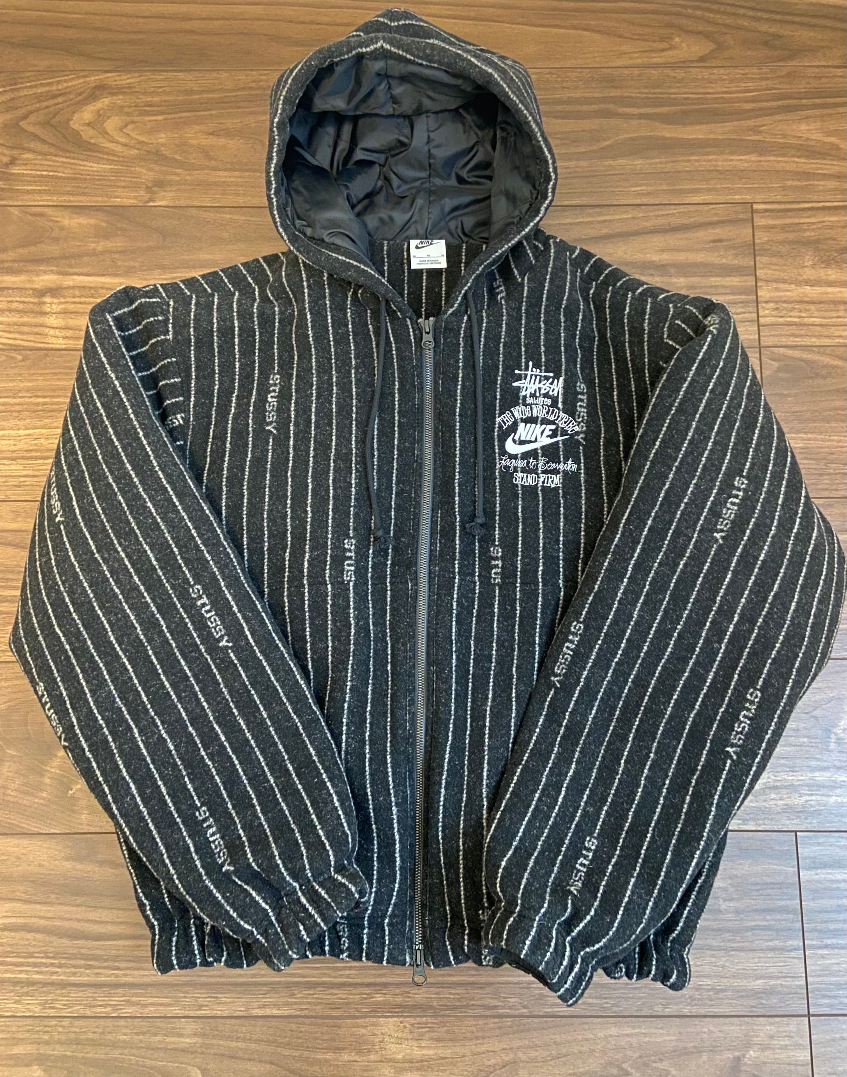 Stussy x Nike Striped Wool Jacket "Black"