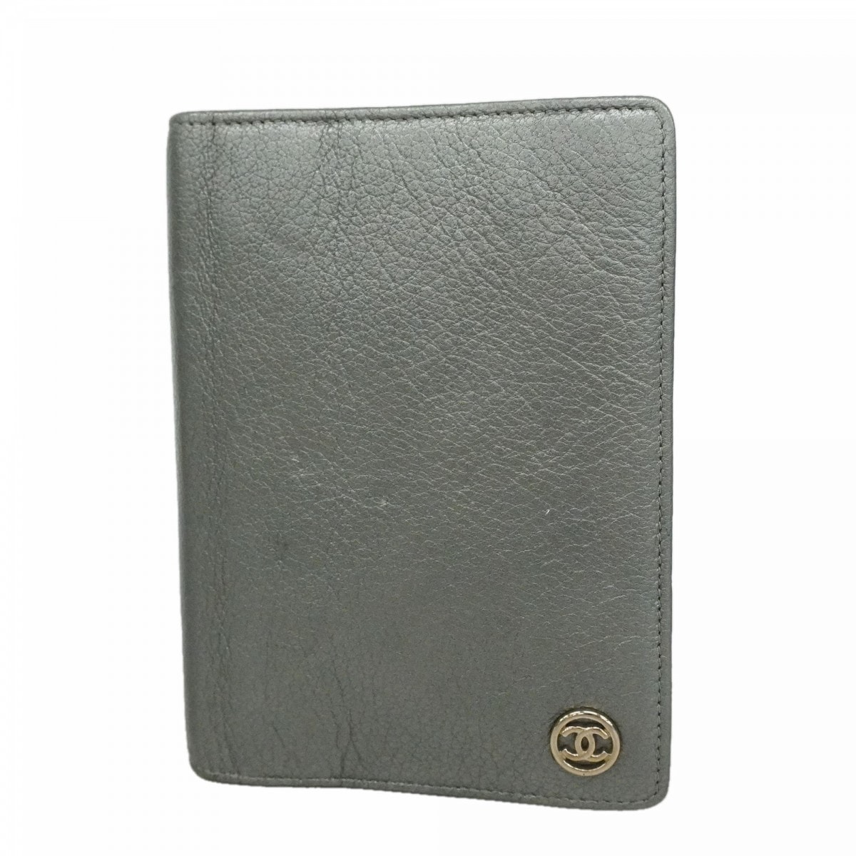 ★SALE【6fd5748】シャネル 手帳カバー レザー グレー シルバー金具【中古】レディース