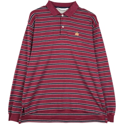 古着 ブルックスブラザーズ Brooks Brothers Golden Fleece 長袖 ボーダー ポロシャツ メンズM相当/eaa622860