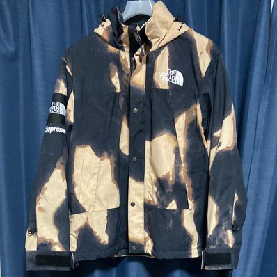 Supreme x The North Face Bleached Denim Print Mountain Jacket "Black"