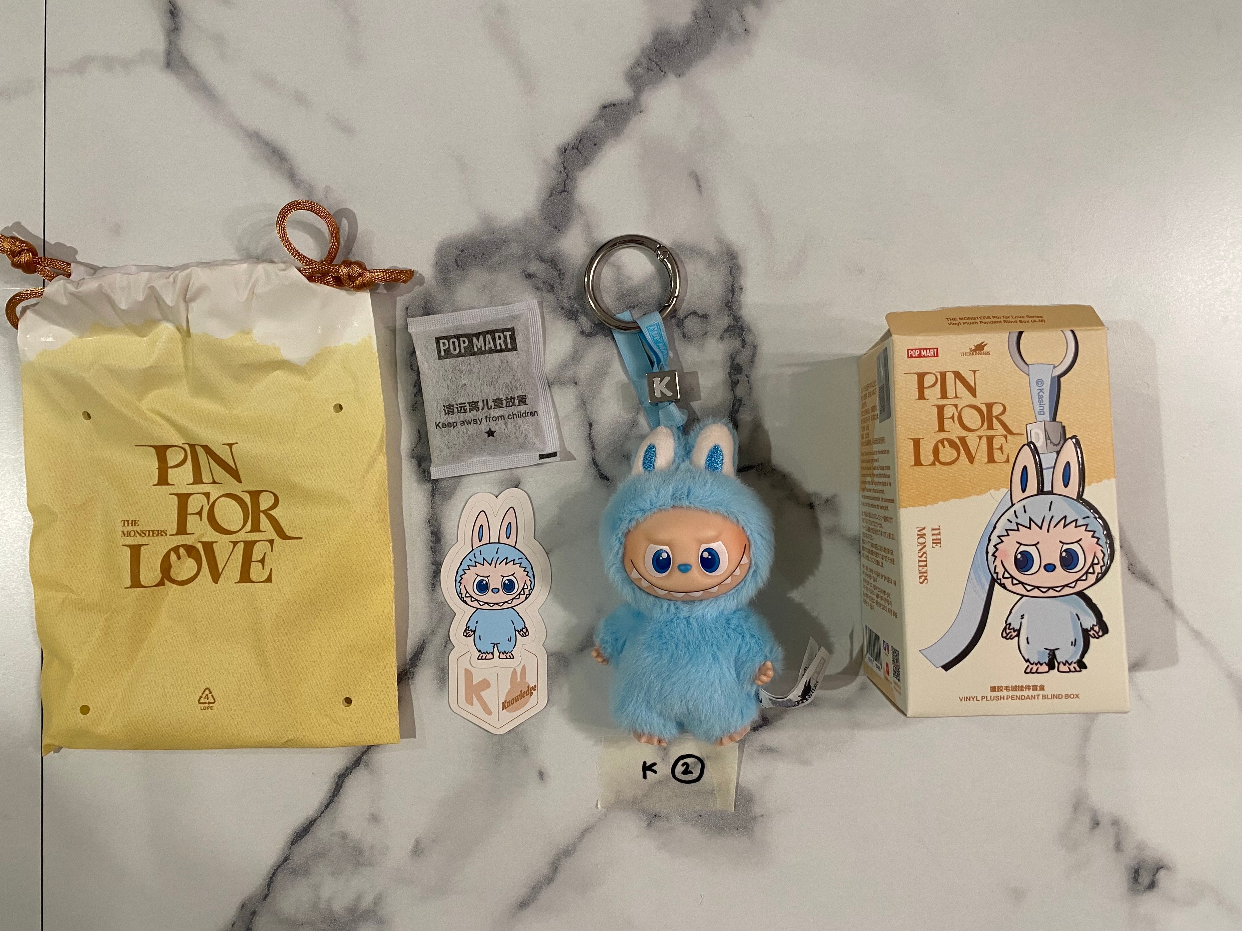 POP MART THE MONSTERS (LABUBU) Pin for Love Series-Vinyl Plush Pendant (A-M) K