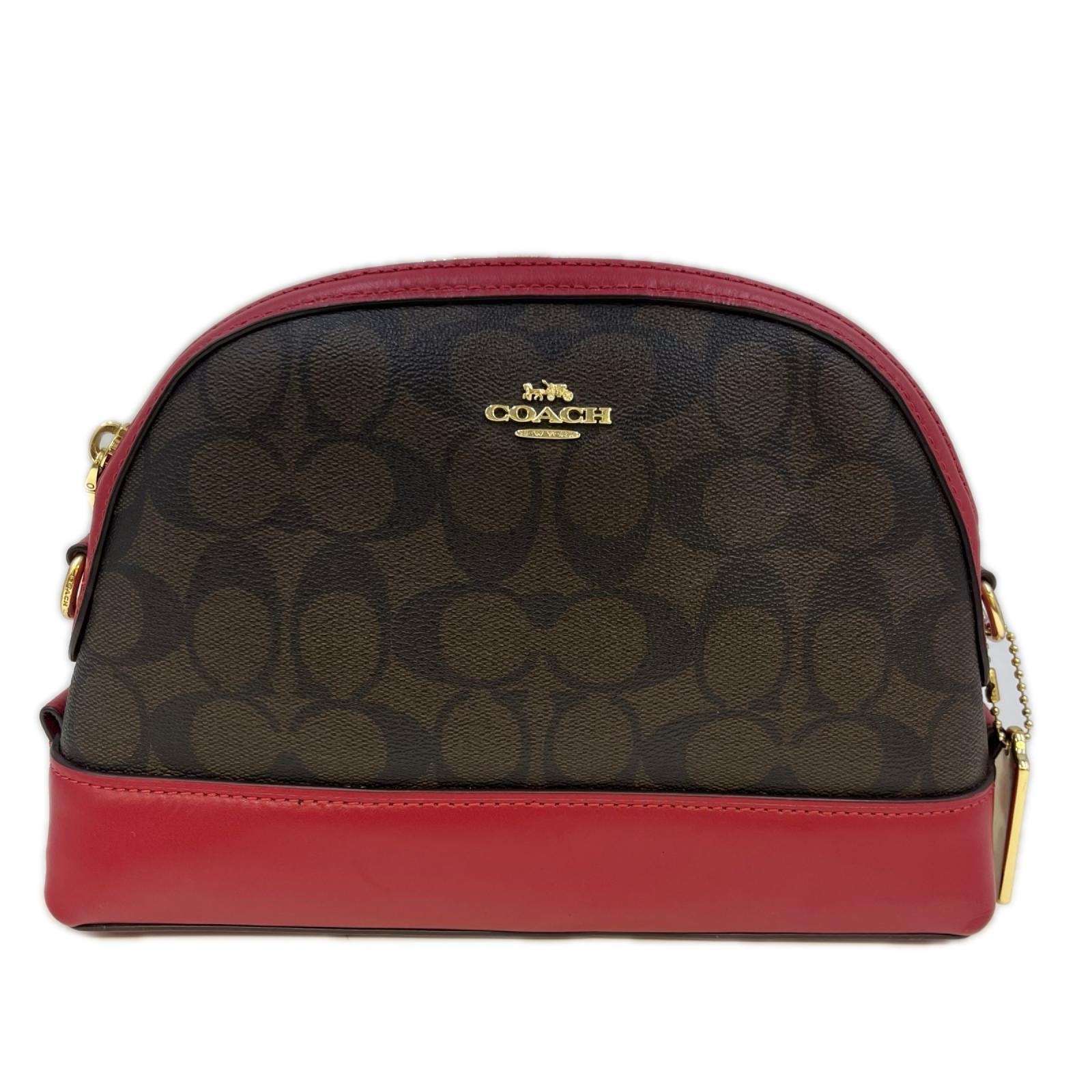 COACH コーチ ショルダーバッグ F76674 ブラウン×レッド