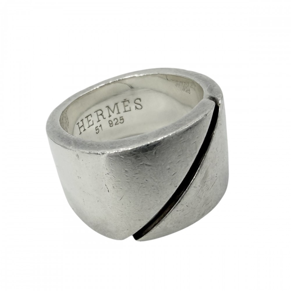 HERMES エルメス 指輪 カッティング リング アクセサリー ジュエリー 51サイズ シルバー925    約9.5号 レディース 約14.7g【中古品】