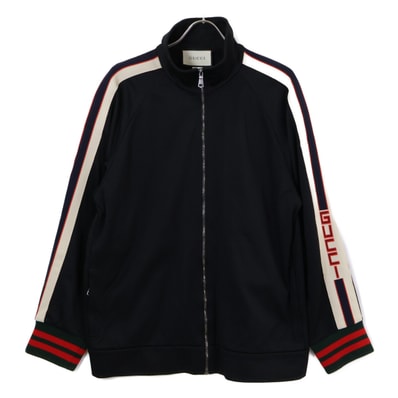 グッチ 【美品/国内正規】474634 TECHNICAL JERSEY JACKET サイドライン トラックジャケット XL