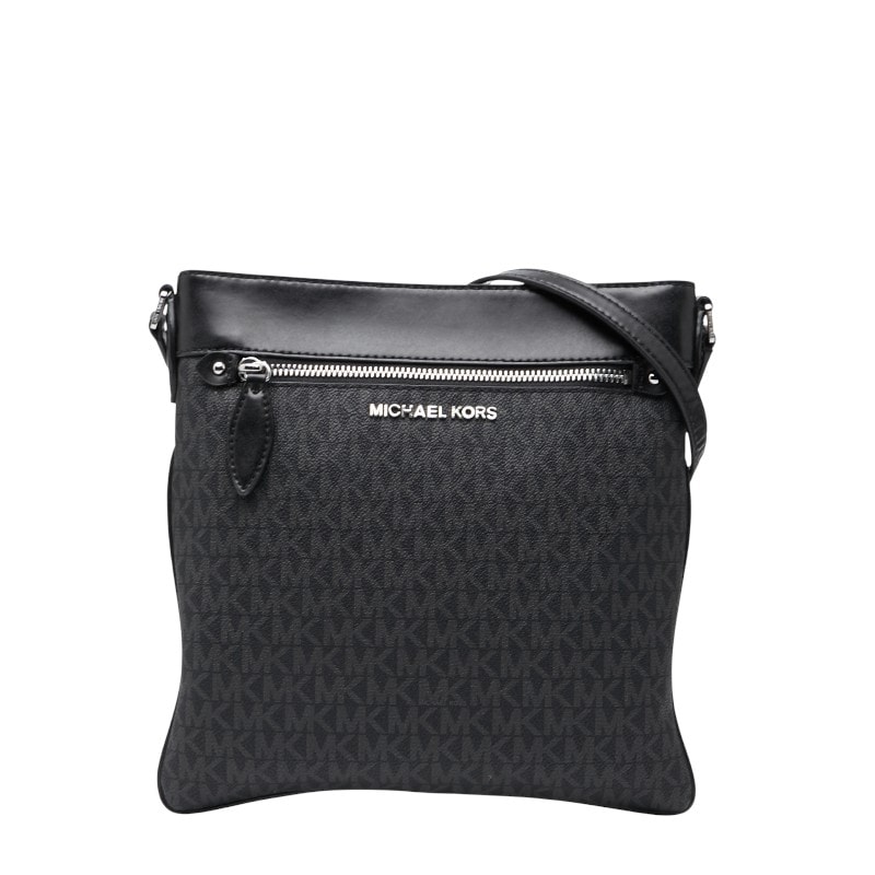 マイケルコース シグネチャー コニーショルダーバッグ 斜め掛け ブラック PVC レディース Michael Kors 中古