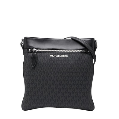 マイケルコース シグネチャー コニーショルダーバッグ 斜め掛け ブラック PVC レディース Michael Kors 中古