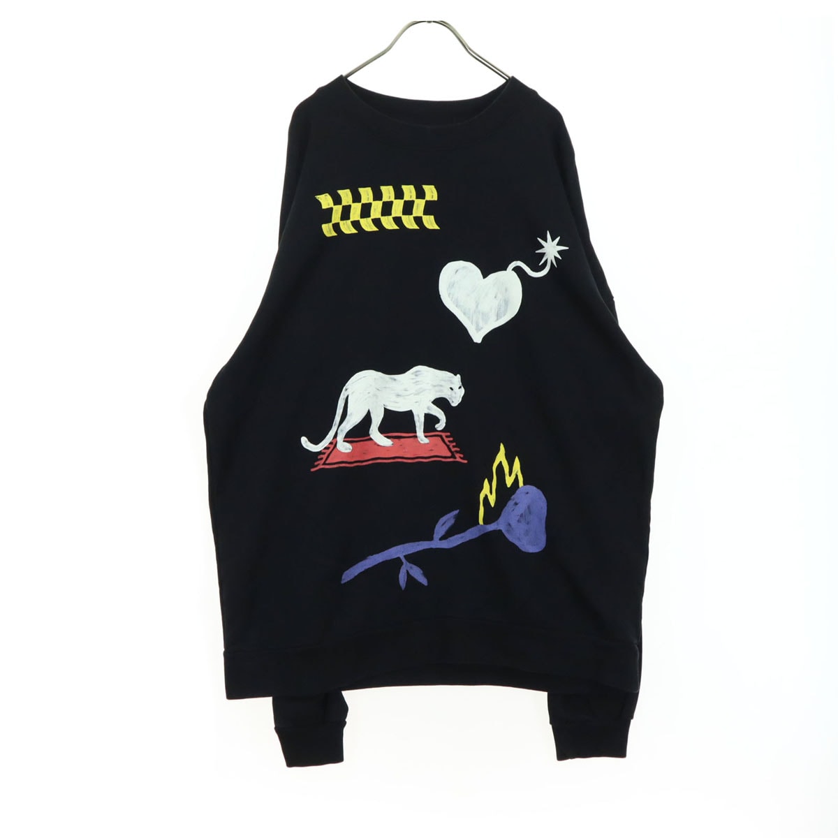 ZARA ザラ 両面プリント 長袖 トレーナー XL ブラック スウェット