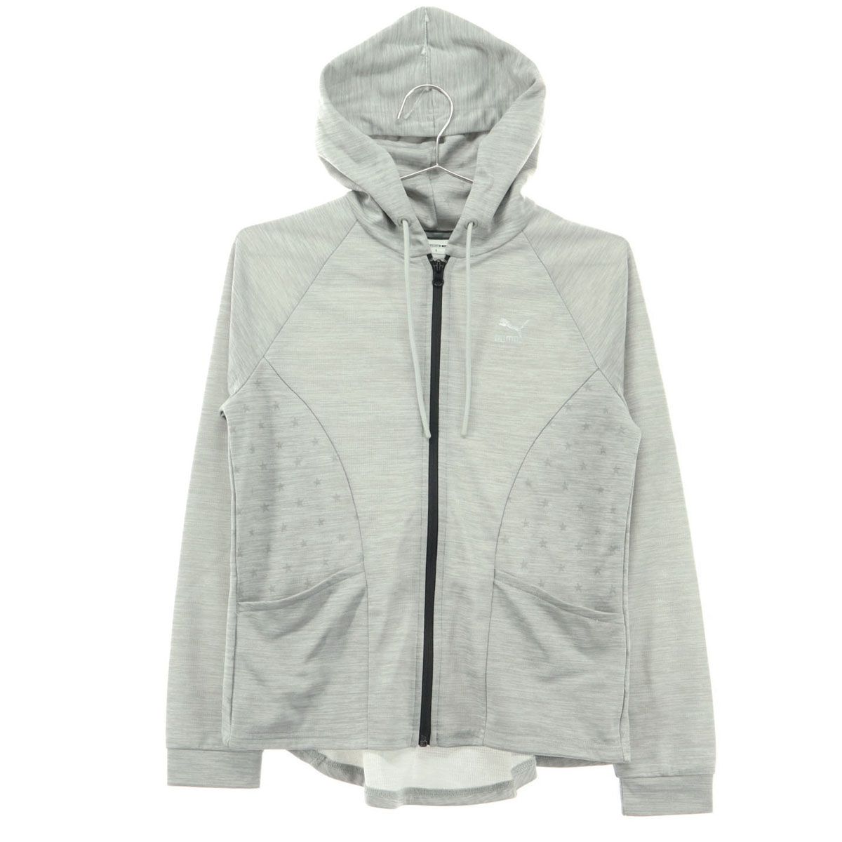 美品 PUMA プーマ 長袖 ジップパーカー S グレー系