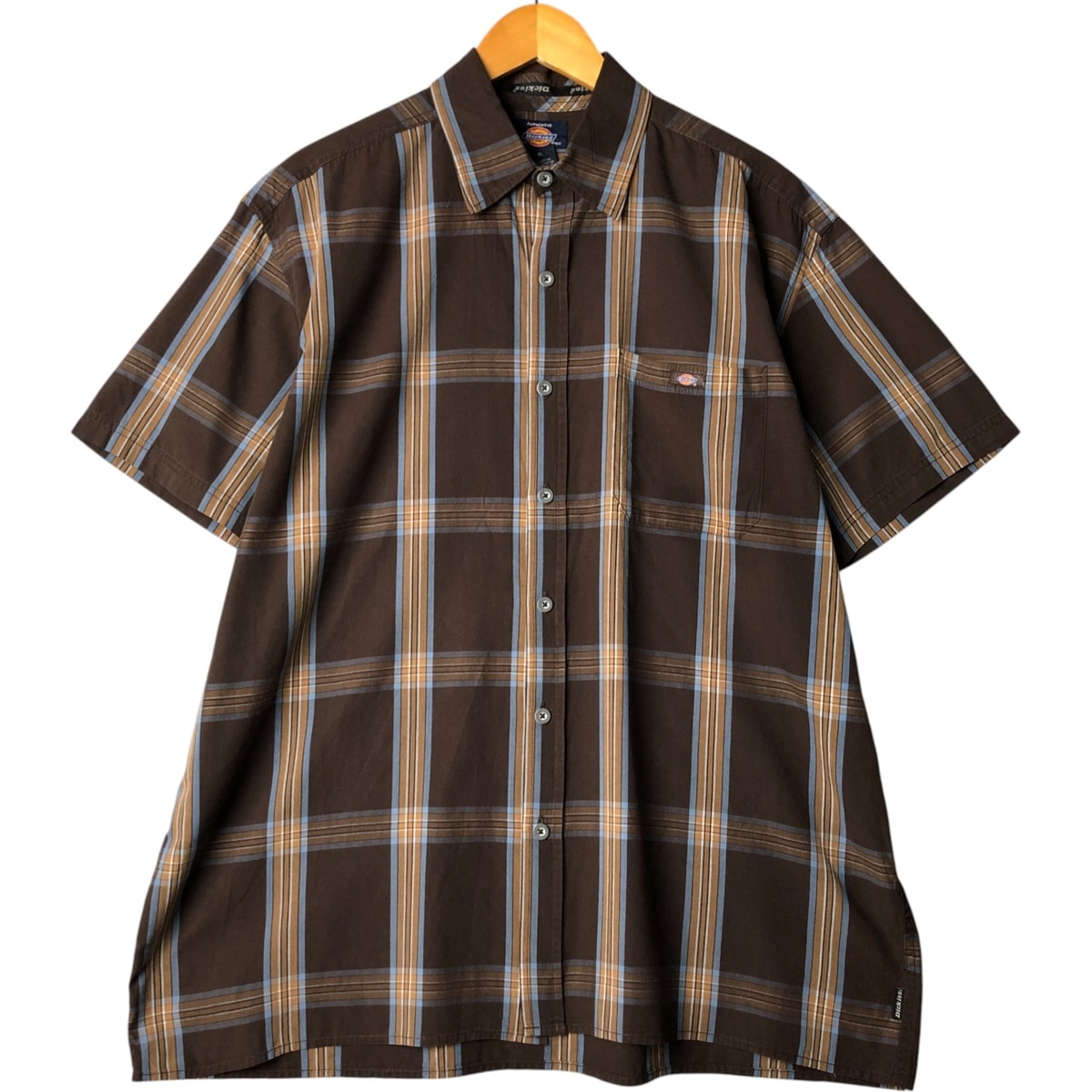 古着 ディッキーズ Dickies チェック柄 半袖 ワークシャツ ボックスシャツ メンズXL相当/eaa572347