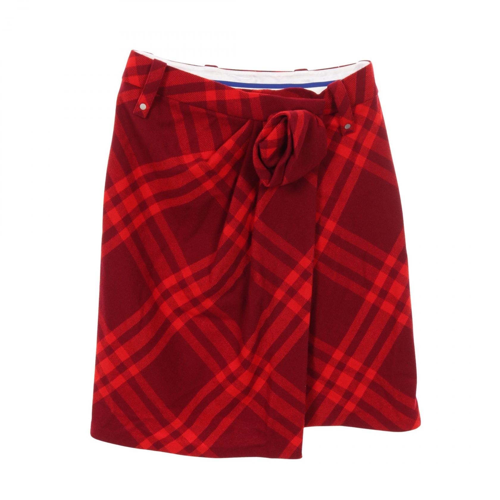 バーバリー BURBERRY スカート 衣料品 ボトムス ウール レディース ボルドー系 / レッド系 【中古】