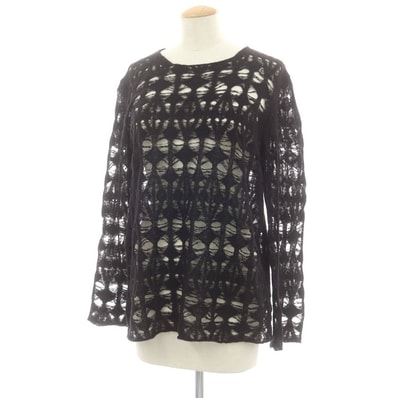 【中古】コムデギャルソン COMME des GARCONS 2023年春夏 アクリルナイロンウール クルーネック プルオーバーニット ブラック【サイズL】【レディース】