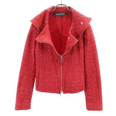 Emporio Armani エンポリオアルマーニ 長袖 ジップジャケット 40 レッド