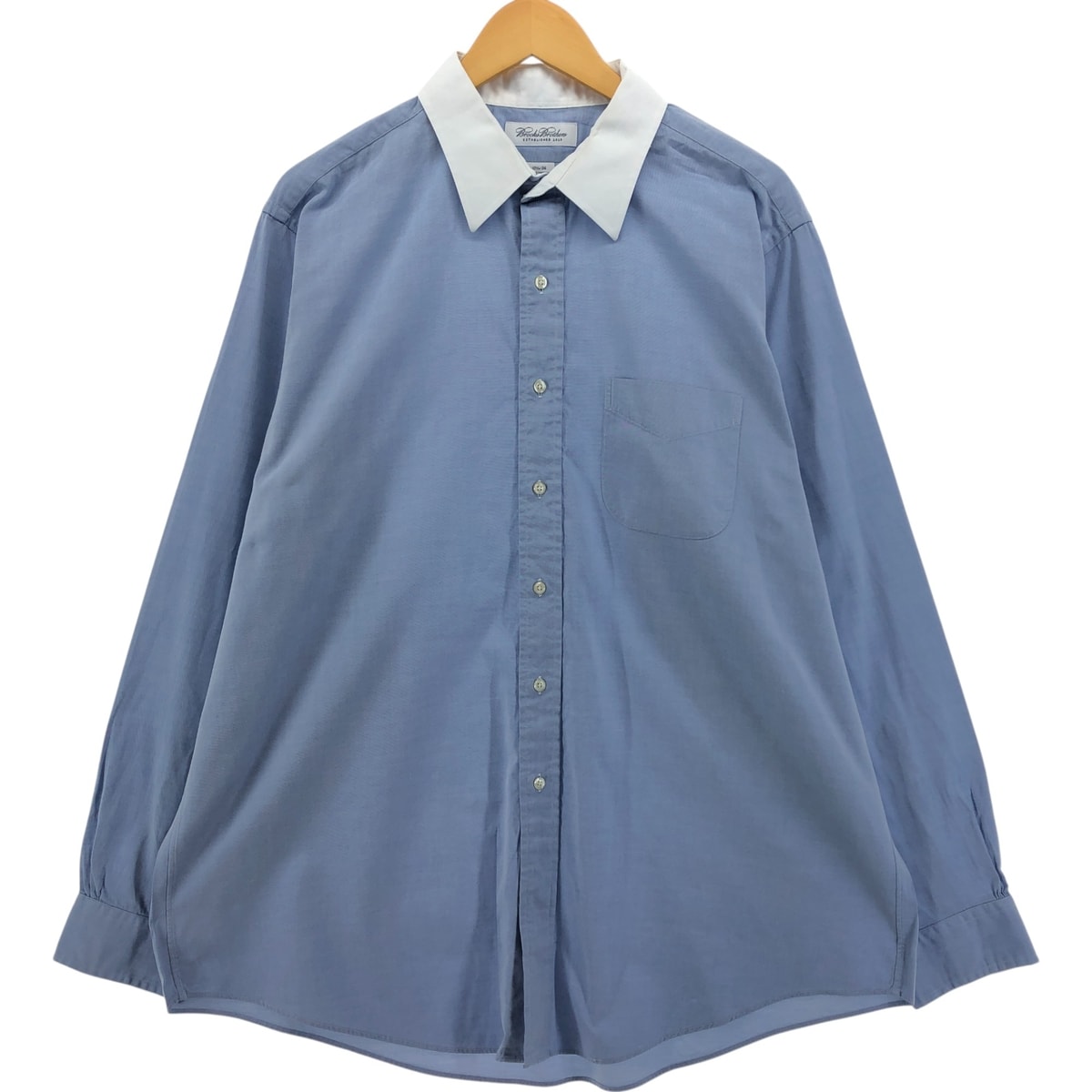 古着 ブルックスブラザーズ Brooks Brothers 1818 REGENT FIT 長袖 コットンシャツ クレリックシャツ メンズXL相当/eaa541703