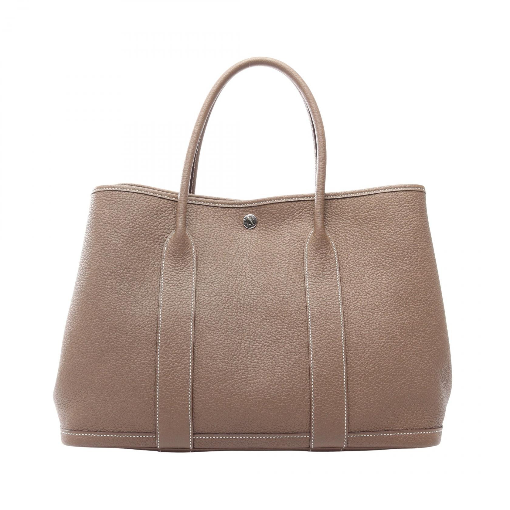 エルメス HERMES ガーデンパーティPM トートバッグ バッグ レザー ネゴンダ ネゴンダ エトゥープ D刻印(2019年製造) レディース グレー系 【中古】