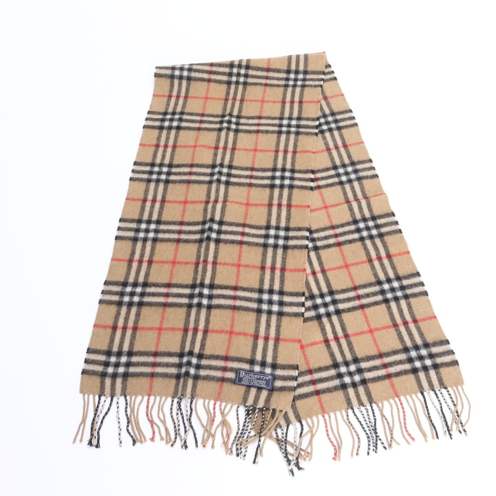 ■美品 バーバリー ノバ チェックカシミヤ 100%マフラー