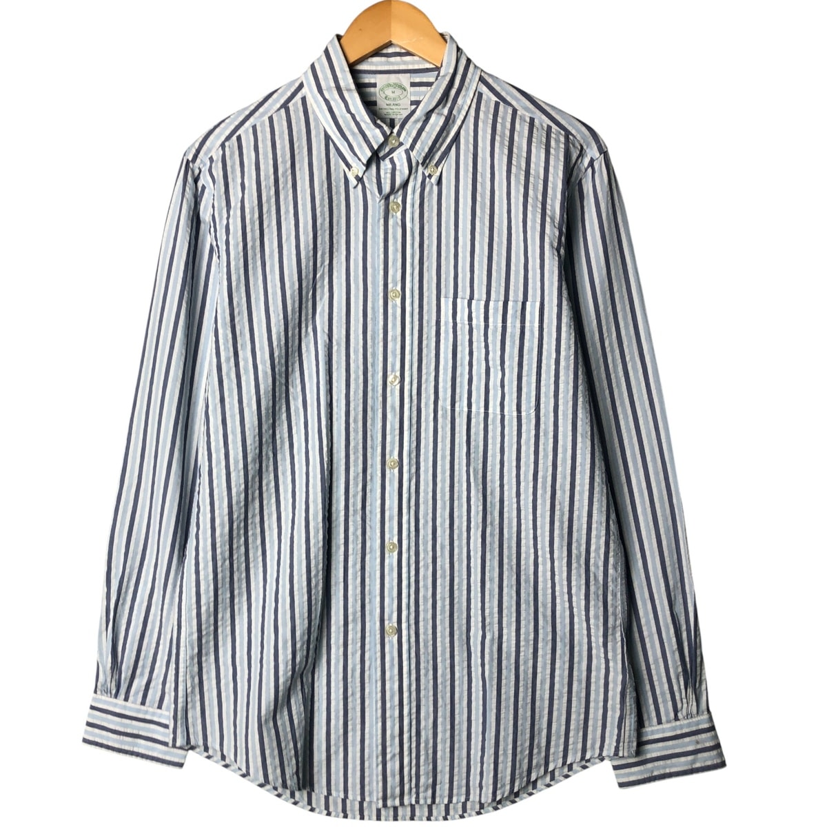 古着 ブルックスブラザーズ Brooks Brothers MILANO 長袖 ボタンダウンストライプシャツ メンズM相当/eaa585232