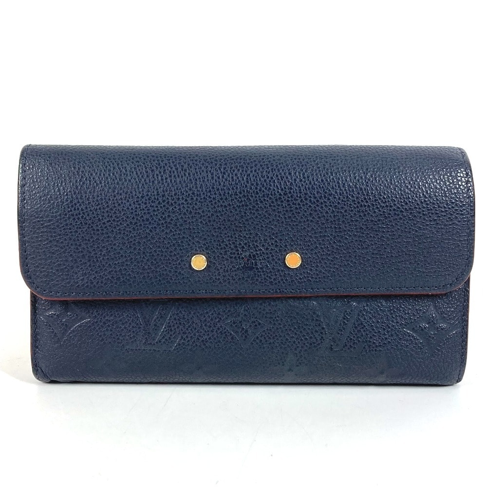 ルイヴィトン LOUIS VUITTON ポルトフォイユ ポンヌフ M62127 モノグラムアンプラント ロングウォレット フラップ 長財布 モノグラムアンプラントレザー マリーヌルージュ ネイビー