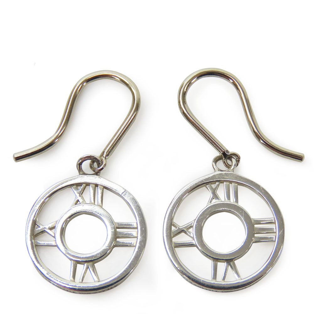 【中古】 ティファニー ピアス アトラスオープンメダリオン シルバー925 約2.19g シルバー アクセサリー フックピアス 小物 レディース 女性 TIFFANY&Co.