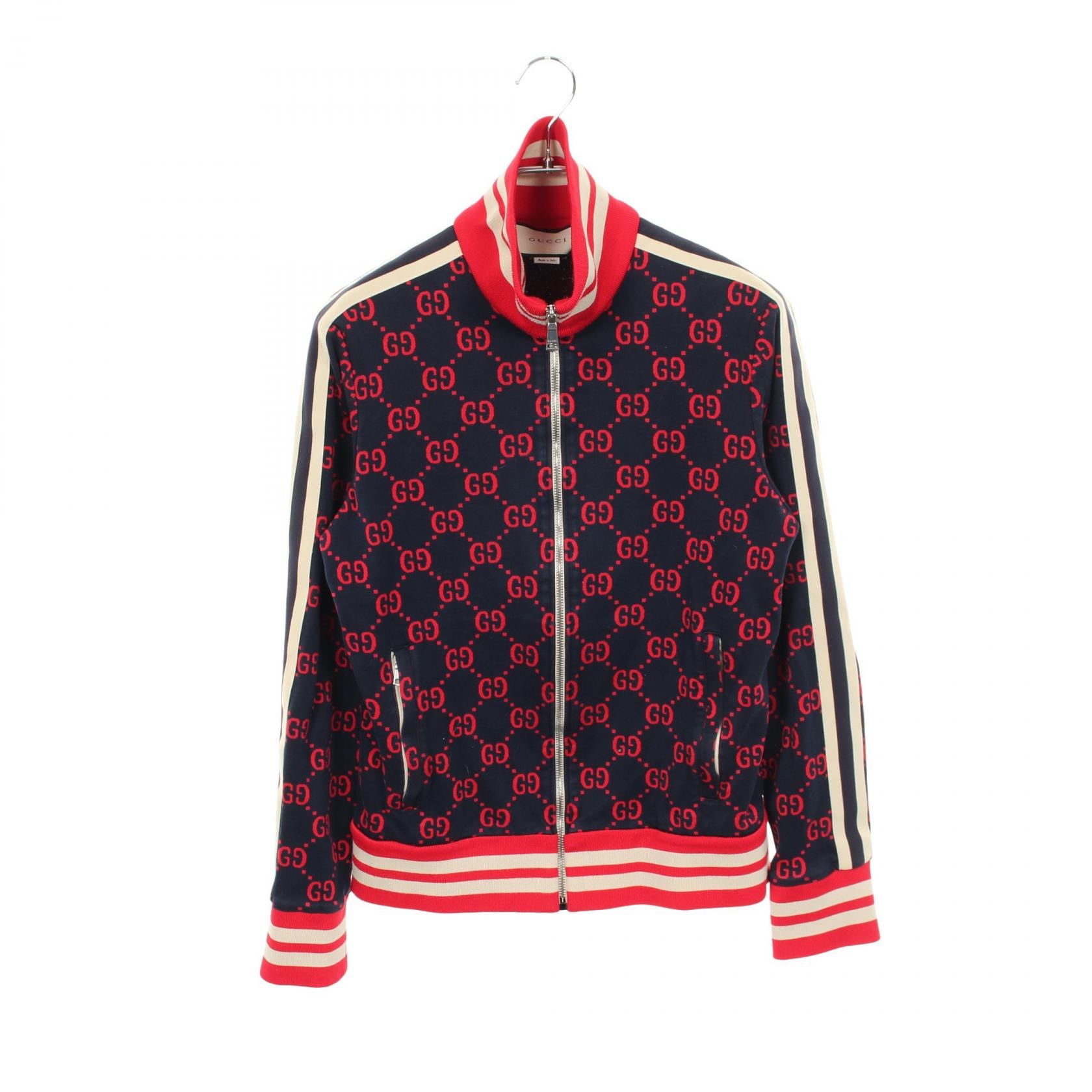 グッチ GUCCI GGジャガード 衣料品 アウター コットン メンズ ネイビー系 / レッド系 / ベージュ系 【中古】