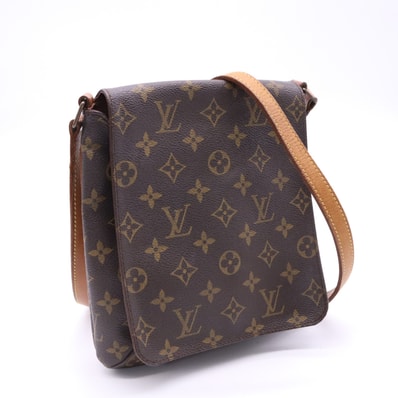 LOUIS VUITTON ルイ・ヴィトン モノグラム ミュゼット サルサ ショート M51258 ショルダーバッグ ブラウン ベージュ コーティングキャンバス レザー レディース