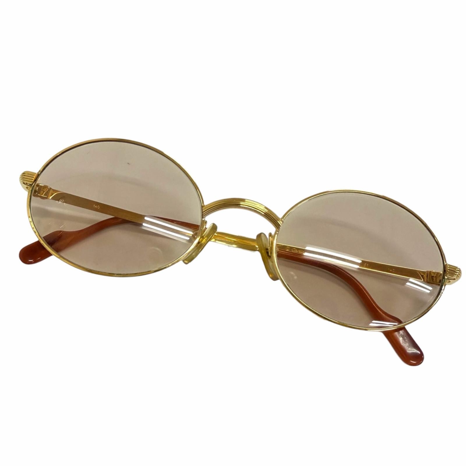 良品 カルティエ サングラス ゴールド メンズ 53□22