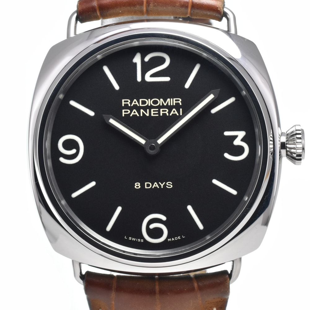 値下 パネライ PANERAI PAM00610 ラジオミール 8デイズ ブラック 手巻き メンズ 美品 腕時計 N#147962