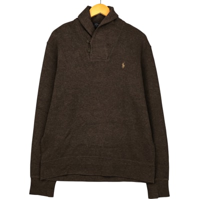 古着 ラルフローレン Ralph Lauren POLO RALPH LAUREN ショールカラー ハーフボタン スウェットシャツ トレーナー メンズL相当/eaa418766