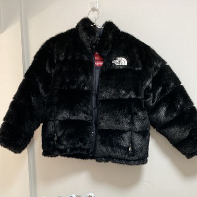 Supreme x The North Face Faux Fur Nuptse Jacket "Black"