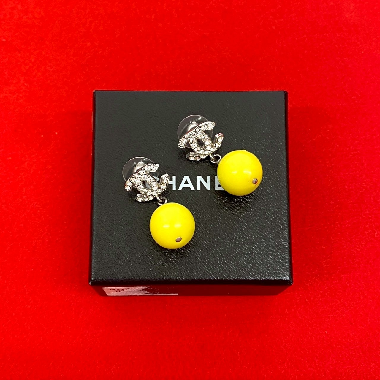 CHANEL シャネル ココマーク メタル ラインストーン ピアス シルバー
 11143
