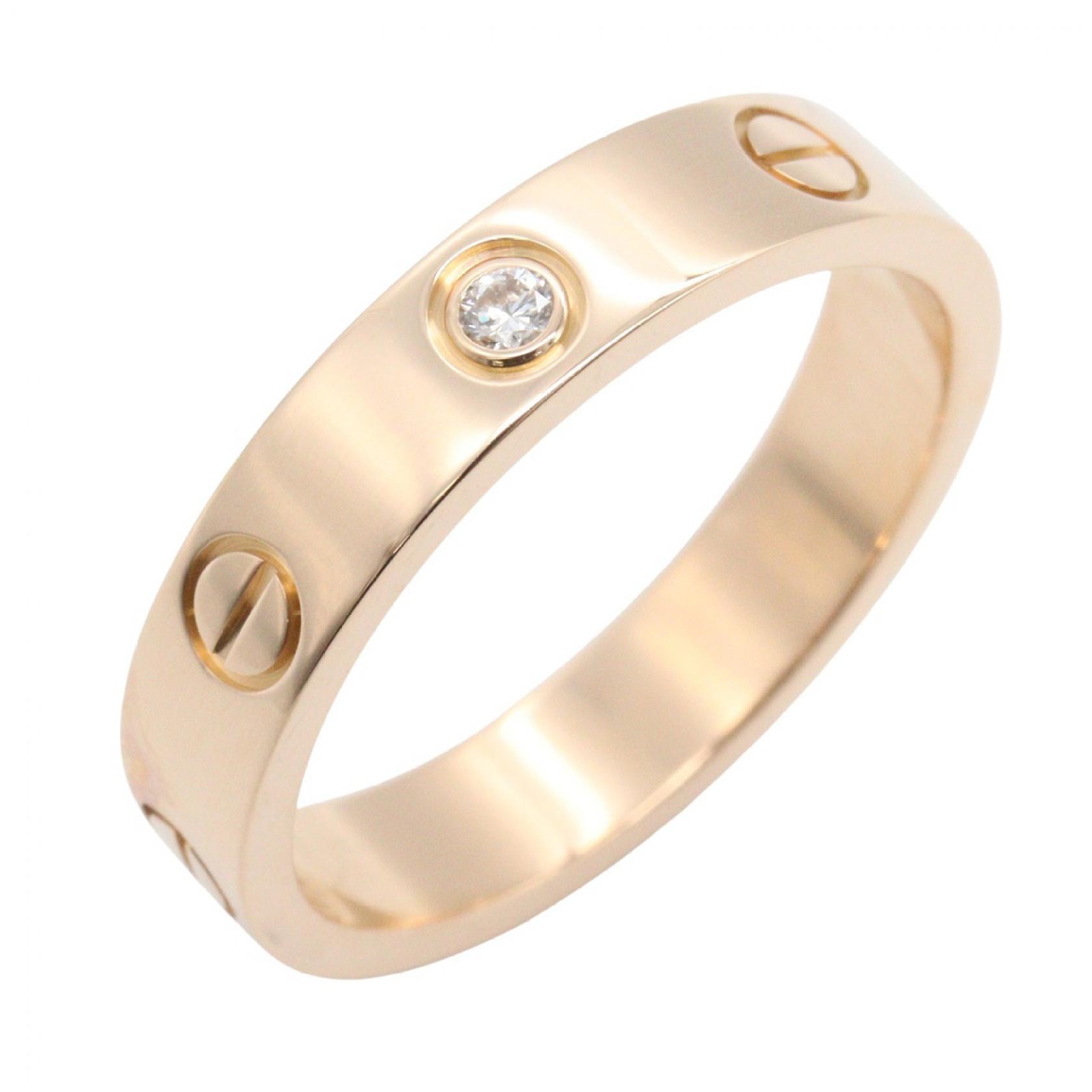カルティエ CARTIER ミニラブリング 1PD リング・指輪 ジュエリー K18PG(ピンクゴールド) ダイヤモンド レディース ゴールド系 / クリア系 B4050700 【中古】