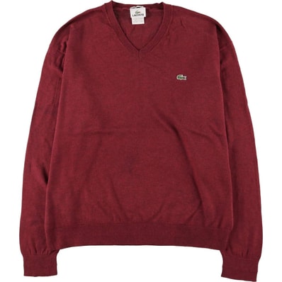 古着 ラコステ LACOSTE カシミア混 Vネック コットンニットセーター 7 メンズXXL相当/eaa589719