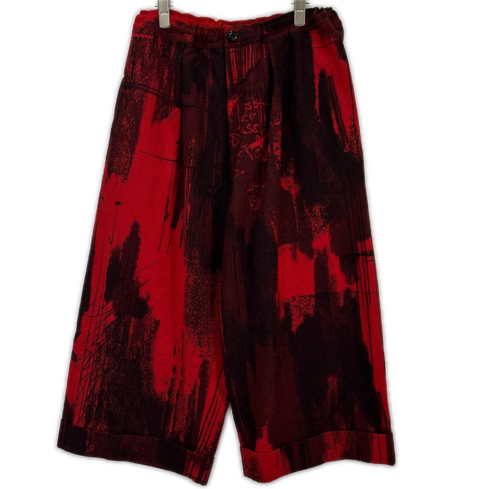 ワイズ 24AW YO-P19-120 レッド 総柄 ウールパンツ 1