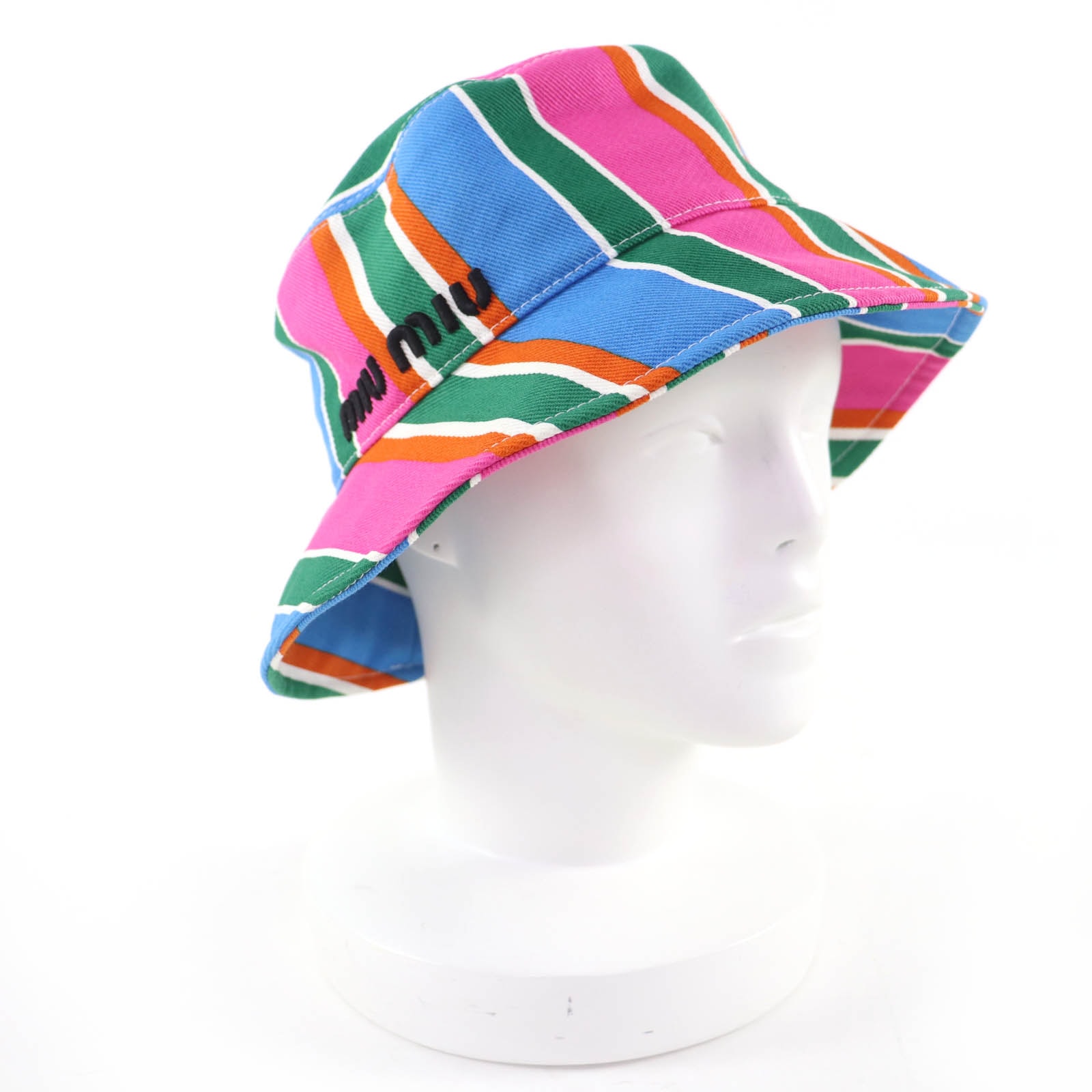 美品 ミュウミュウ ハット マルチカラー レディース M 5HC196