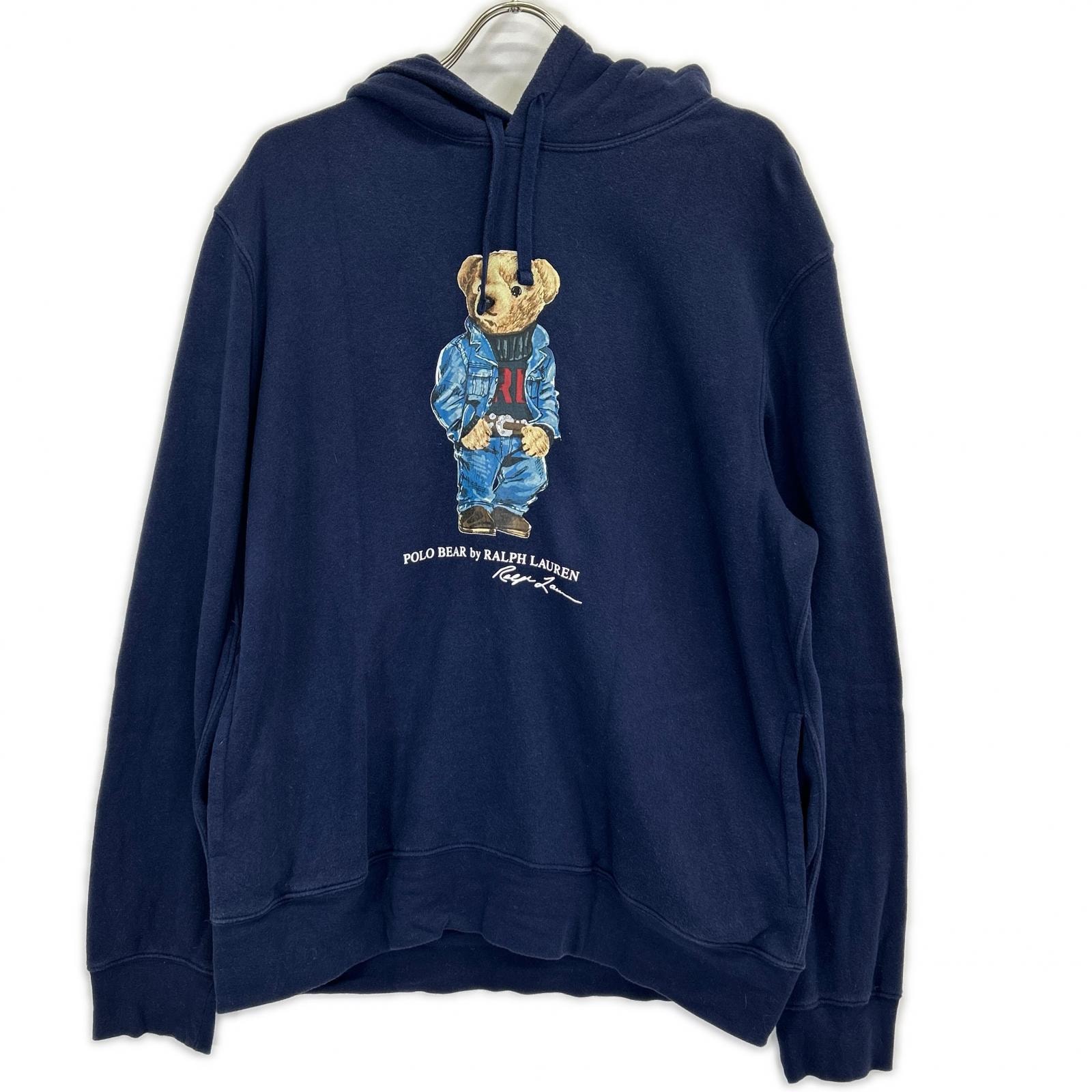 ポロ ラルフローレン ネイビー コットン ポロベア プルパーカー L
