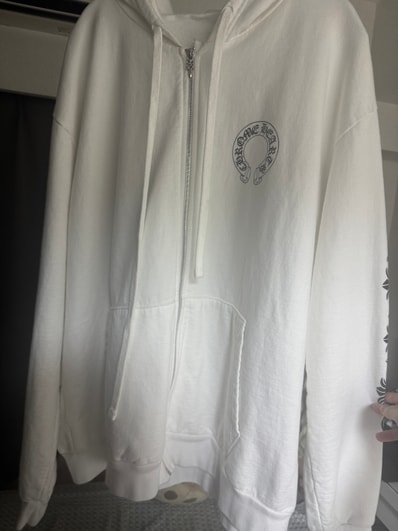 Chrome Hearts Horseshoe Floral Cross Zip-Up Hoodie "White"