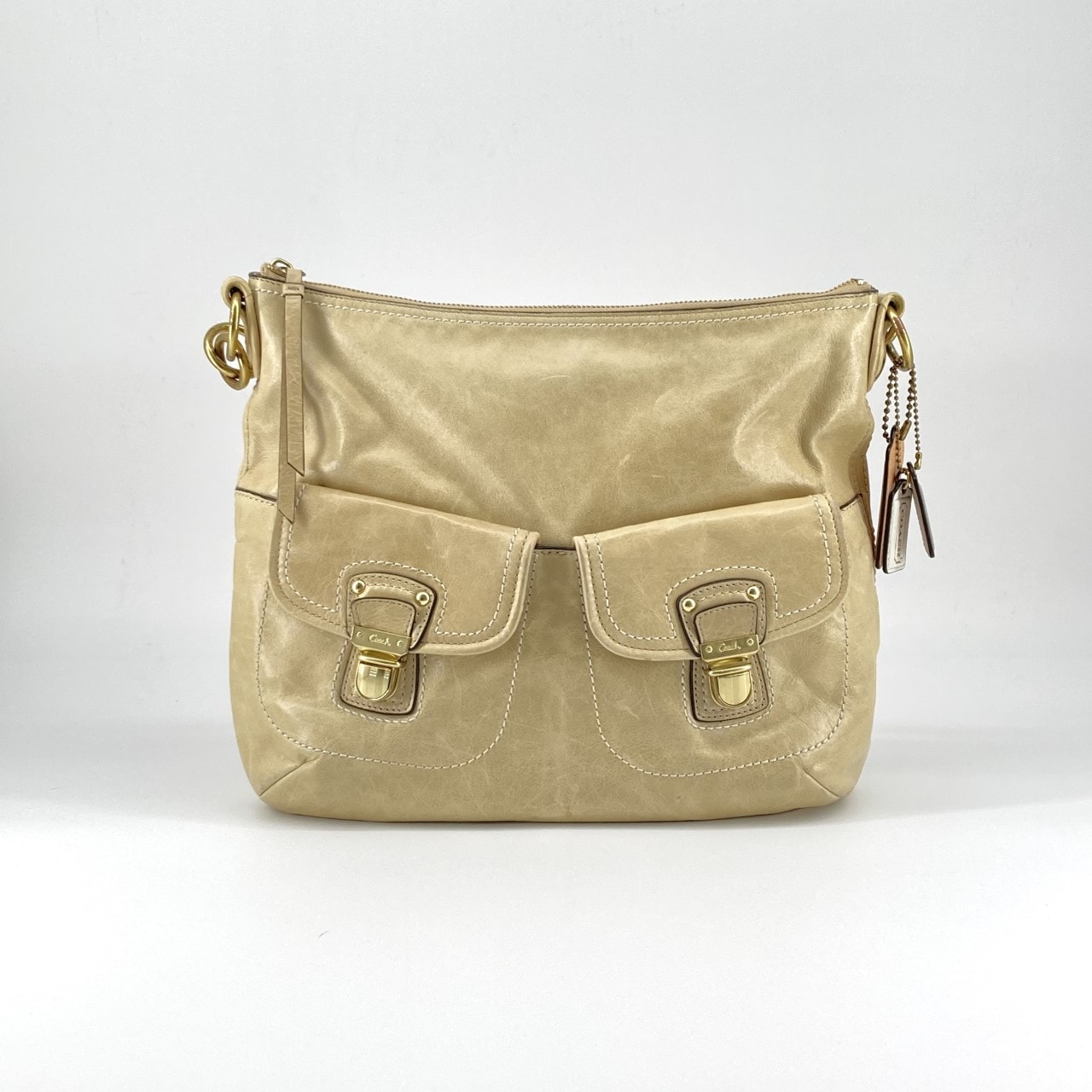 COACH(コーチ) ポピースウィングホーボー レザー 19768 ショルダーバッグ ベージュ