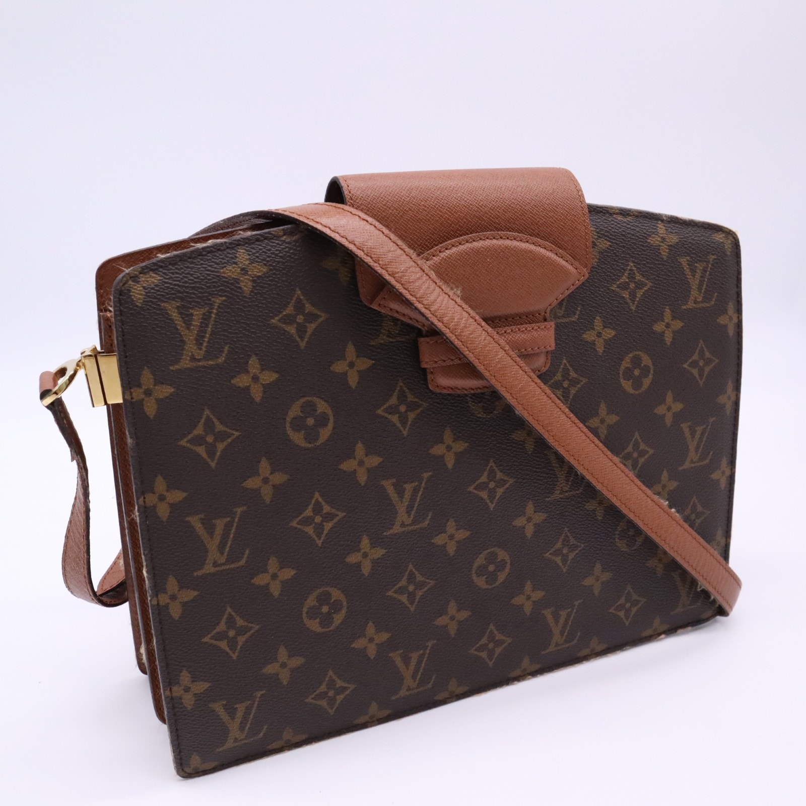 LOUIS VUITTON ルイ・ヴィトン モノグラム クルセル M51375 ショルダーバッグ ブラウン ベージュ コーティングキャンバス レザー レディース