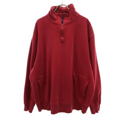 NAUTICA ノーティカ 長袖 ハーフジップ スウェット XL レッド系