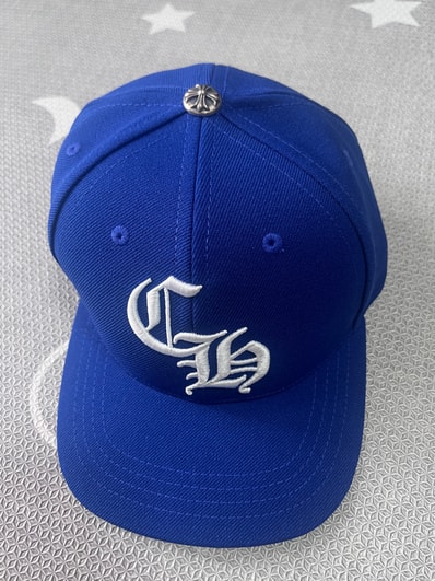 Chrome Hearts 6 Panel On Field CH White Baseball Cap "Blue/Green"