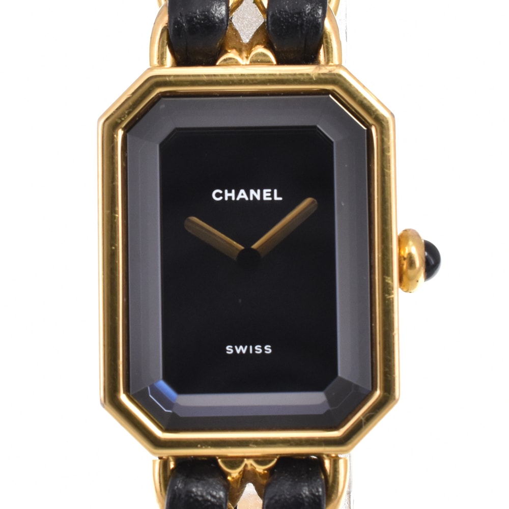 シャネル CHANEL H0001 プルミエール GP/レザー クォーツ レディース 良品 P#146349