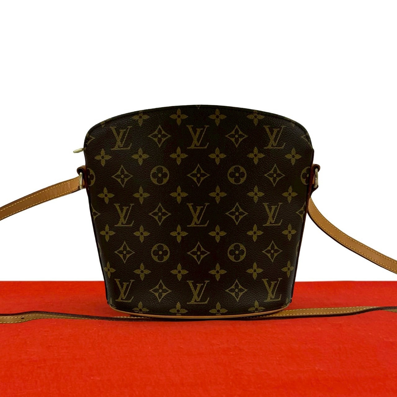 LOUIS VUITTON ルイヴィトン ドルーオ  モノグラム PVC レザー ショルダーバッグ ブラウン
 06651