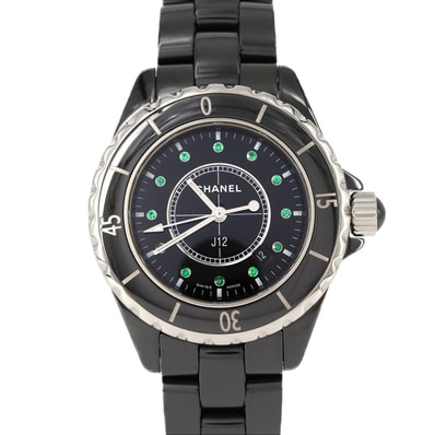 シャネル J12 33mmセラミック・12Pエメラルド H2130 セラミック クォーツ