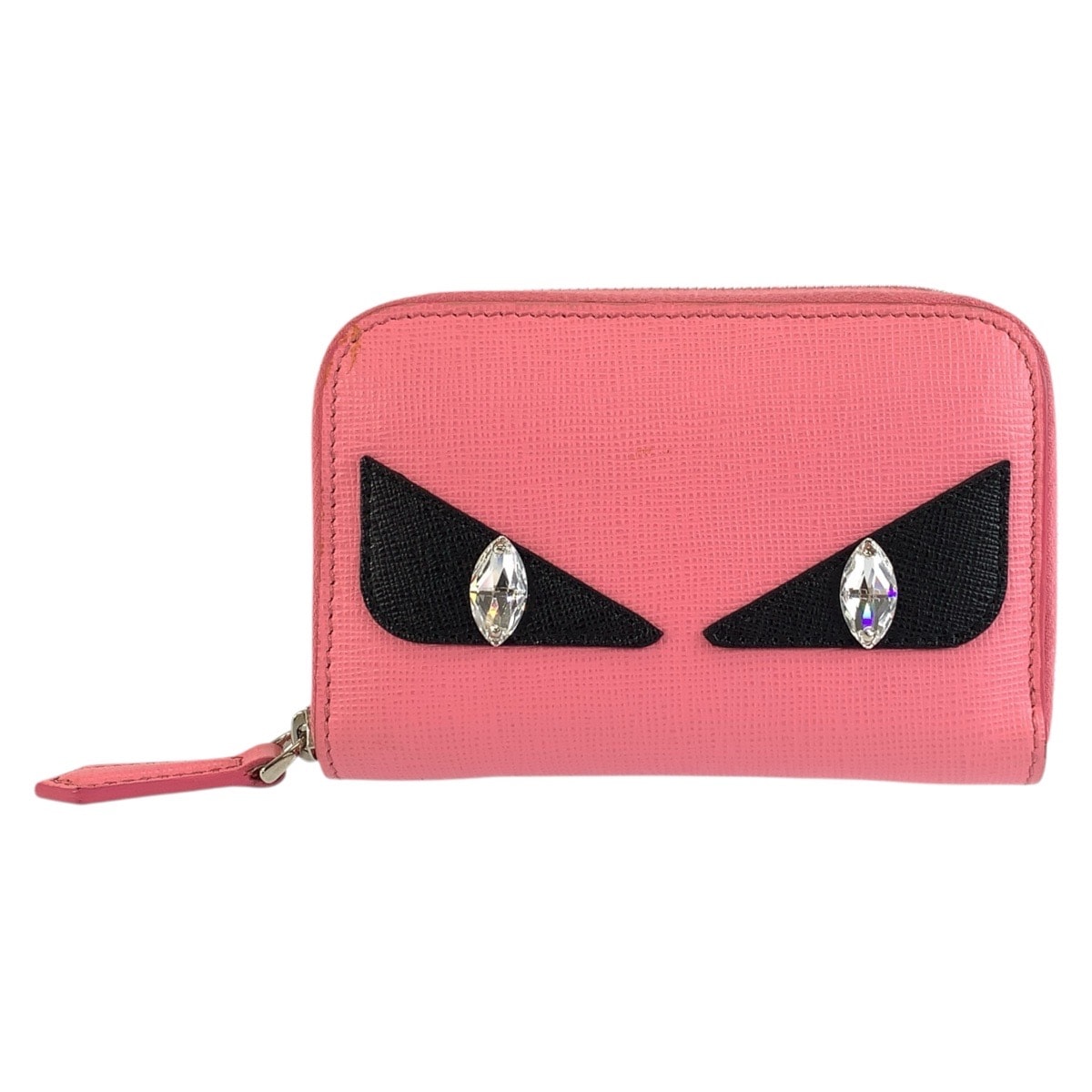 FENDI フェンディ モンスター ピンク シルバー金具 レザー コインケース カードケース 1-0260628 【中古】
