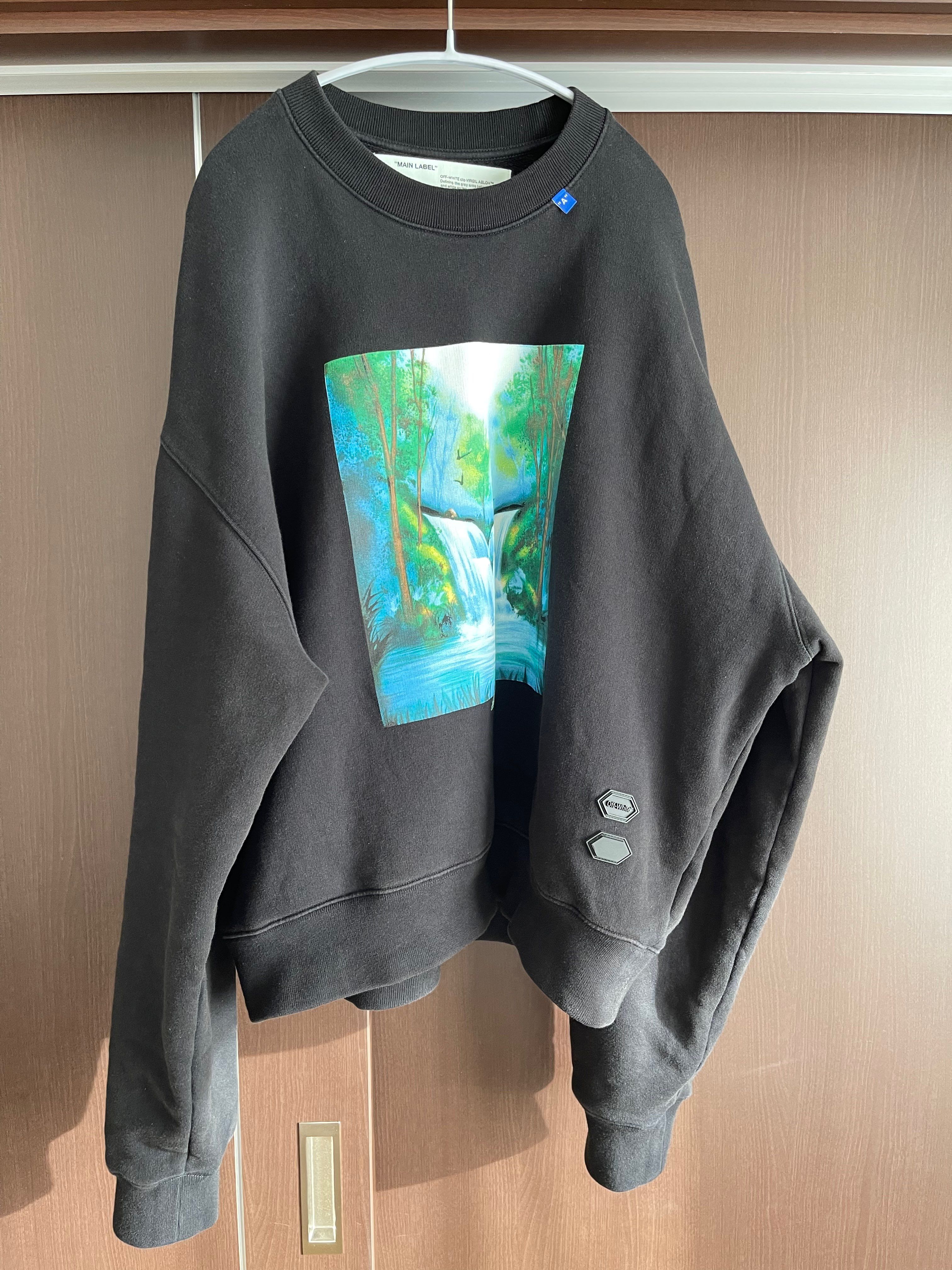 OFF-WHITE Diag Waterfall Hoodie "Black"