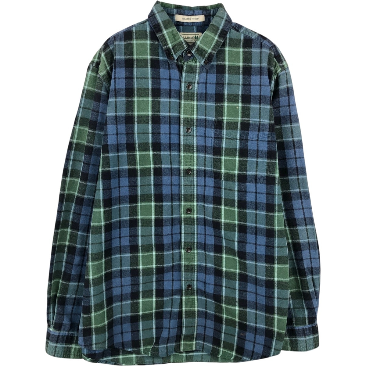 古着 エルエルビーン L.L.Bean SLIGHTLY FITTED 長袖 ボタンダウン ライトネルチェックシャツ メンズM相当/eaa647229