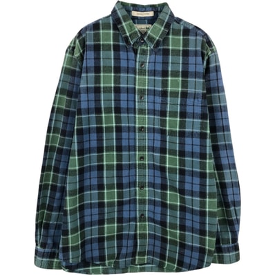古着 エルエルビーン L.L.Bean SLIGHTLY FITTED 長袖 ボタンダウン ライトネルチェックシャツ メンズM相当/eaa647229