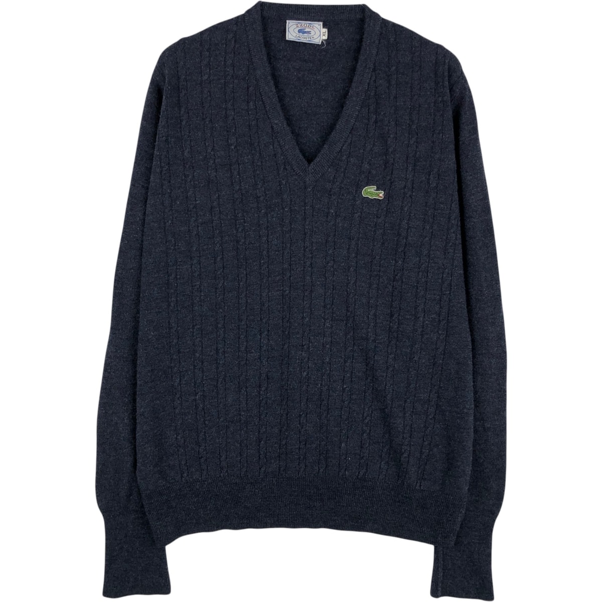 古着 70~80年代 ラコステ LACOSTE IZOD Vネック ニットセーター メンズXL相当 ヴィンテージ/eaa645917