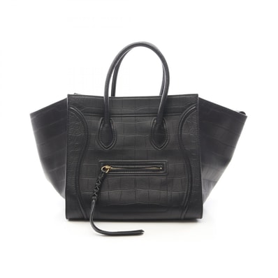 セリーヌ CELINE ラゲージ ファントム トートバッグ バッグ レザー レディース ブラック系 169953 【中古】