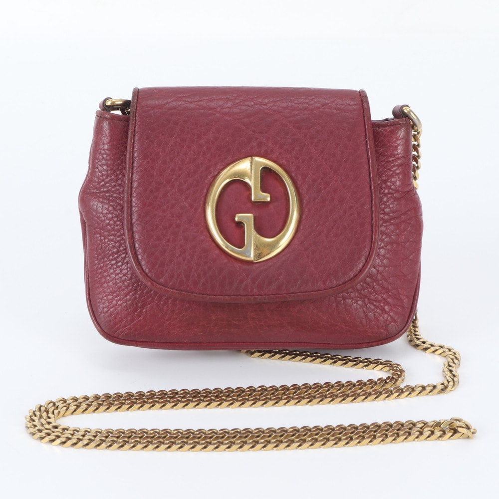GUCCI レザー 赤い首輪 B (目立った傷や汚れなし)】□美品 グッチ ダブルG チェーン 251821